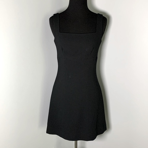 Vintage Bebe Black LBD Mini Tank Dress, Square Neckline, Size 2 - Picture 3 of 16